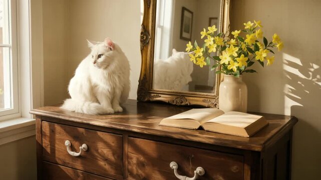 white cat with heterochromia