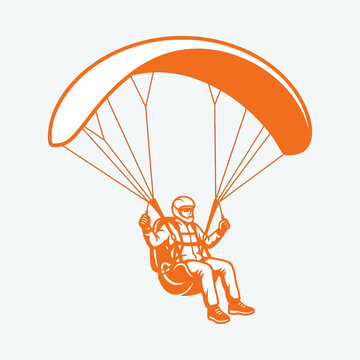 Illustrative Silhouette Of A Person Enjoying Paragliding Adventure In The Sky