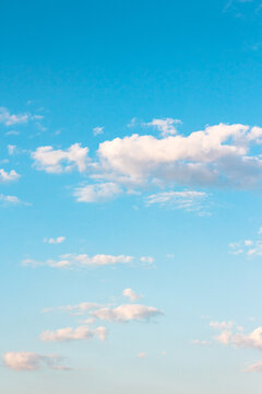 tranquil weather background. nature with fluffy clouds on the blue sky. atmospheric morning wallpaper