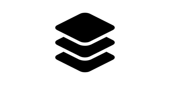 Stacked layers flat icon for web design and user interface graphics set.