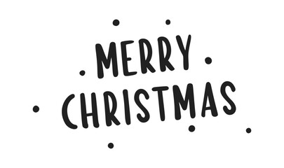 Naklejka premium Christmas Greeting Lettering With Dots Hand Drawn