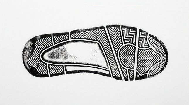 Artistic Sole Print Texture Graphic Design Element On White