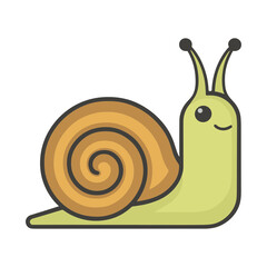 Cartoon snail with shell isolated on transparent background © clarisa