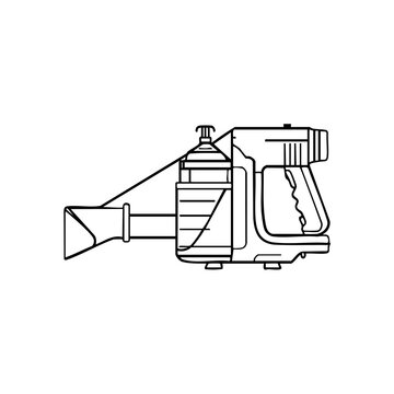 Portable pressure washer cleaning machine outline icon vector graphic with power washer wash equipment vehicle wash line art black and white appliance maintenance hardware