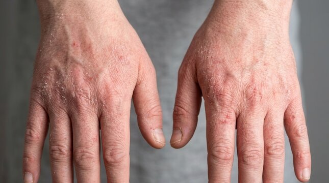 Close Up Of Dry Skin Condition On Hands