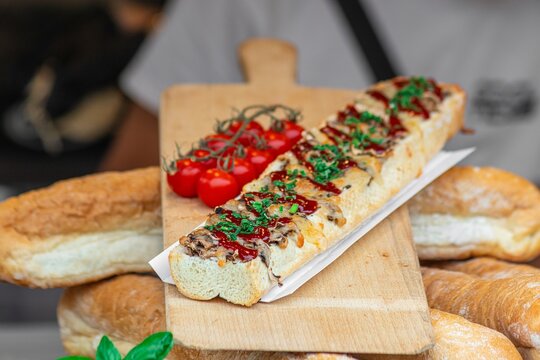 Polish zapiekanka street food