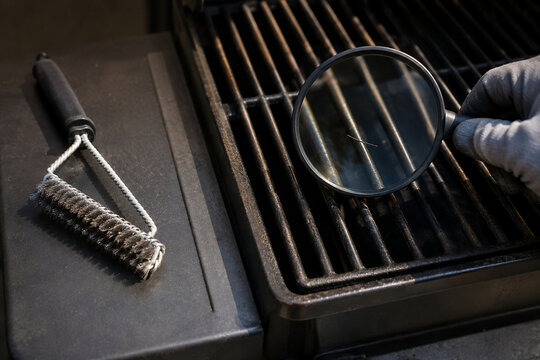 Inspecting Grill Grate for Loose Wire Bristle