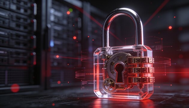 Data encryption and cybersecurity concept &mdash; internet network security defending financial transactions and private user data against cyber threats and attacks