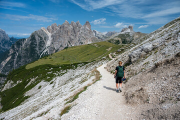 Naklejka premium Forcella Col di Mezzo pass - view of the Monte Rudo massif. Dolomites, Italy