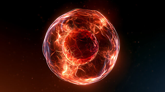 Digital illustration of a single stem cell floating in a translucent biological fluid.