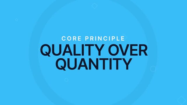 Concept text animation with business principles on dark background