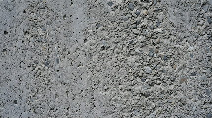 Fototapeta premium Industrial concrete texture with rough stone aggregate. Weathered cement wall background. Gritty gray construction surface for architectural design.