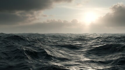 Obraz premium Blog banner concept: Oil spill swirling across ocean water