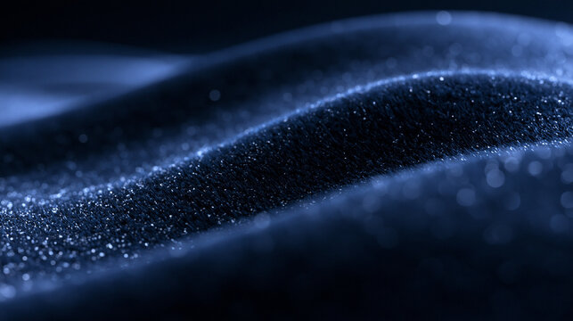 Sparkling Dark Blue Particle Wave Abstract Background