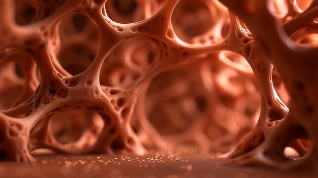 Microscopic View of Porous Bone Tissue Structure