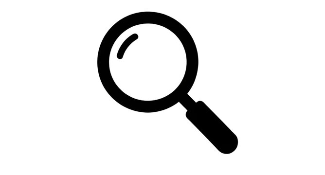 Magnifying glass, search, icon, look, glass, vector, graphic, isolated, white-background, symbol, zoom, research, find, discovery, inspection