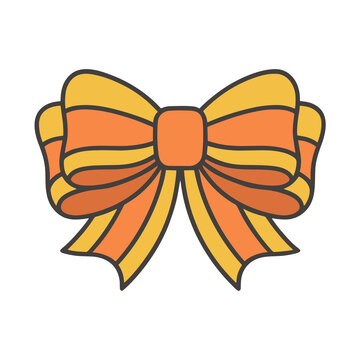 Orange and yellow bow