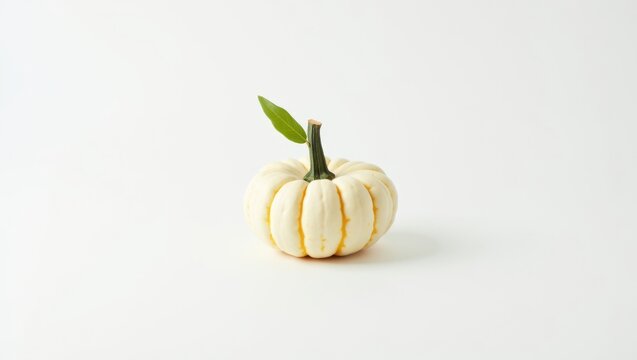 Pumpkin Green Leaf Centered for Seasonal Banner Greeting Card and Party Decoration
