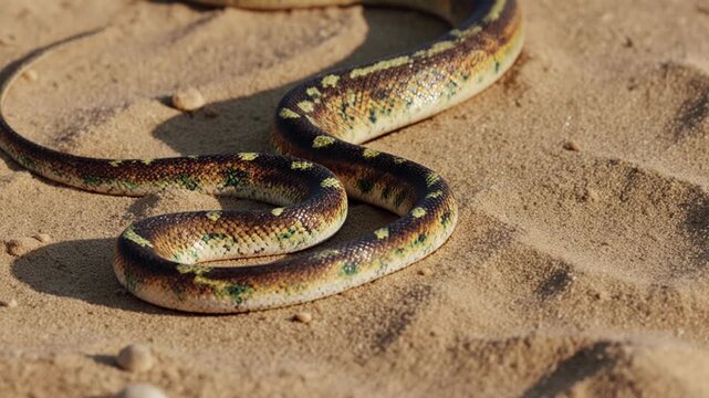 Wild animal serpent Reptile Snake Crawling In Forest In Wildlife nature Environment AI Generative