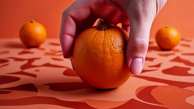 Orange fruits on table, close-up of aromatic organic fresh nature berries AI Generative