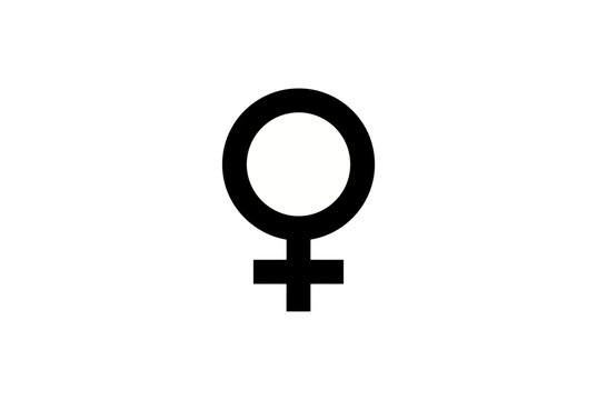 A seamless pattern female gender symbol icon