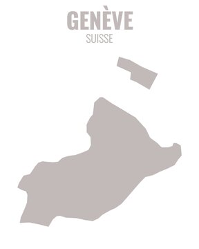 Geneva Canton Map, Switzerland &ndash; Minimalist Geographic Silhouette