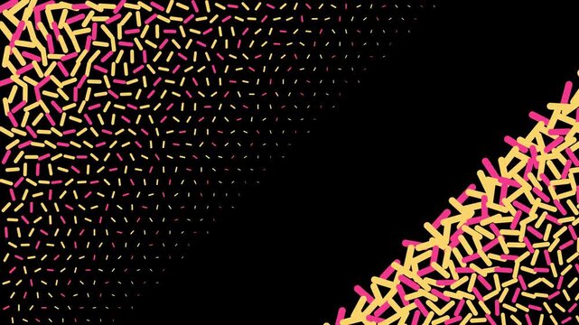 Abstract geometric motion background, with pink and, yellow dashed lines, pattern