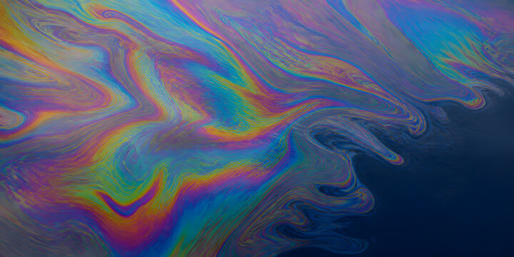 Iridescent Oil Film Interference Pattern