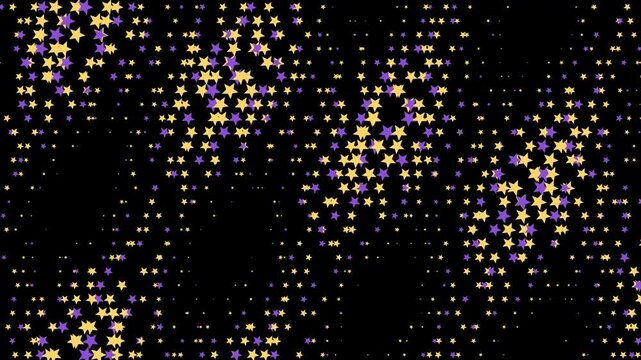 Abstract star pattern background, with pulsing purple, and yellow halftone, animation