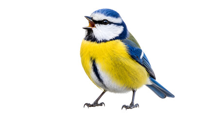 Blue Tit Bird Singing with Open Beak © Lichins