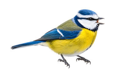 Azure Blue Tit Perched with Open Beak © Lichins