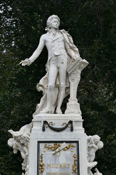 Mozart Monument in Burggarten Park in Vienna, Austria. 