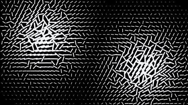 Abstract monochrome geometric pattern with dynamic pulsing lines and motion texture