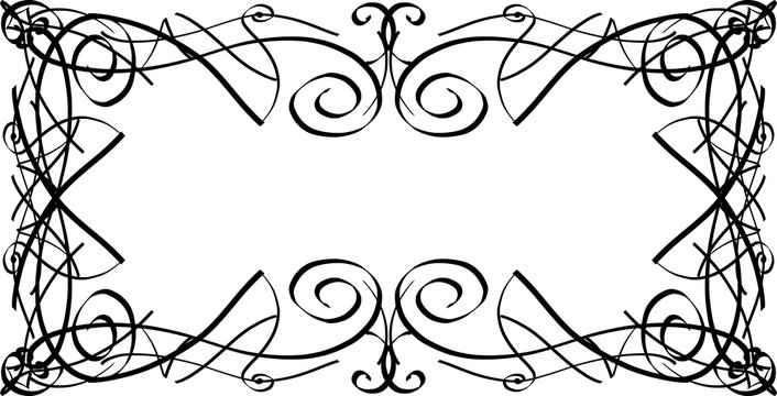 Decorative ornate vintage scroll frame design with elegant swirl patterns