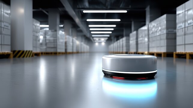 Autonomous mobile robot navigating modern automated warehouse