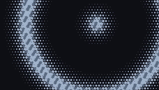 Abstract background, with light blue, clover shape halftone, pattern on a, dark background for, digital and texture projects