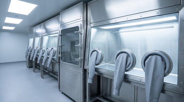 A glovebox line for handling material in an inert atmosphere