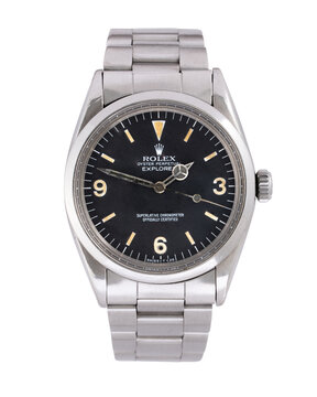 Rolex Explorer self-winding watch, reference 1016, steel case with black dial. Milan, Italy, August 31, 2025.