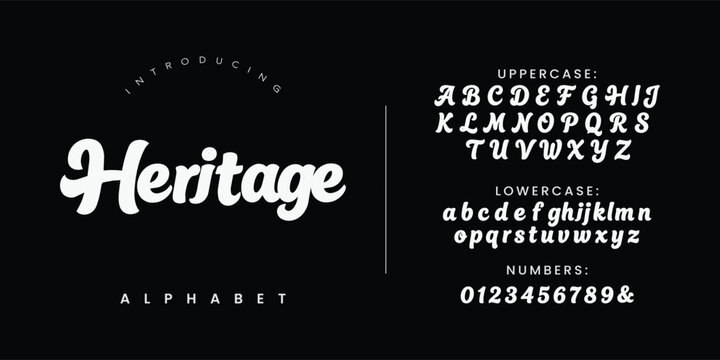 Heritage vintage handwritten alphabet font for retro branding and rustic packaging design