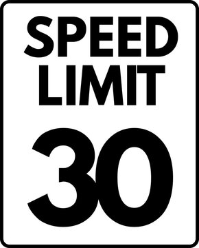 Speed Limit 30 mph Sign