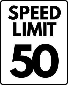 Speed Limit 50 mph Sign