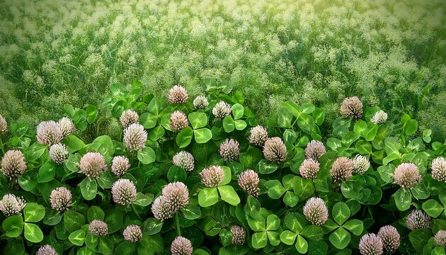 Clover Field From Above Background Or Texture Sweet Smelling Clover Field In Bloom In The Summer