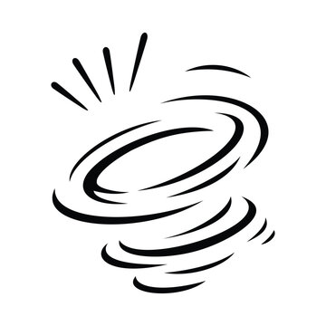 Hand drawn comic tornado swirl spin wind element for pop art action motion effect vector design illustration