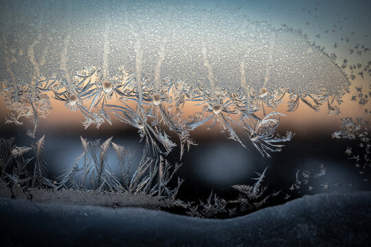 Extreme Close-Up of Ice Crystal Texture
