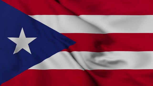 4K animation of the Puerto Rican flag waving in the wind