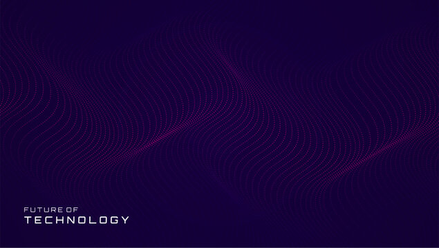 Futuristic technology background with flowing dotted waves creates a dynamic digital network effect for innovation, data, communication, and modern design projects and media. Vector illustration.