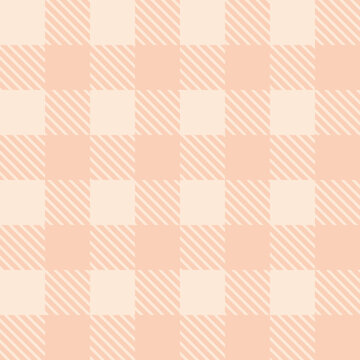 Peaches and cream seamless gingham pattern repeating background texture vector