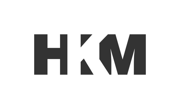 HKM logo design. Initial letter H K M bold font style for tech startups, consulting, corporate branding. Creative company name, headlines typography identity, trendy logotype.