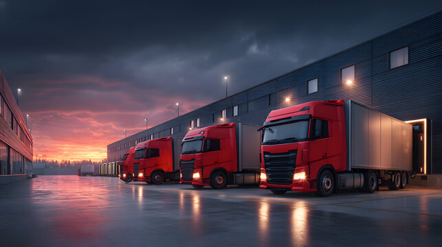 Cross Dock Facility Hero Composition - Logistics & Commercial Transport. Premium logistics image featuring cross dock facility for supply chain, freight, transportation and global trade concepts.