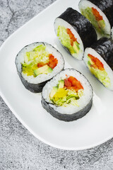 sushi with salmon and cucumber © 0990930308